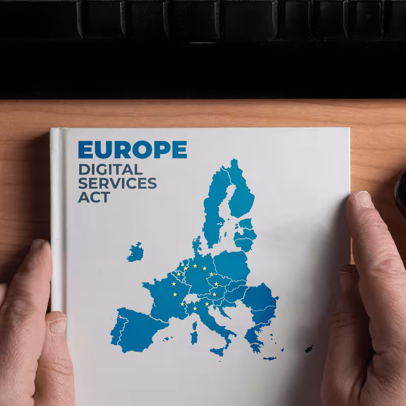 Zdjęcie przedstawiające książkę z okładką: Europe Digital Services Act
